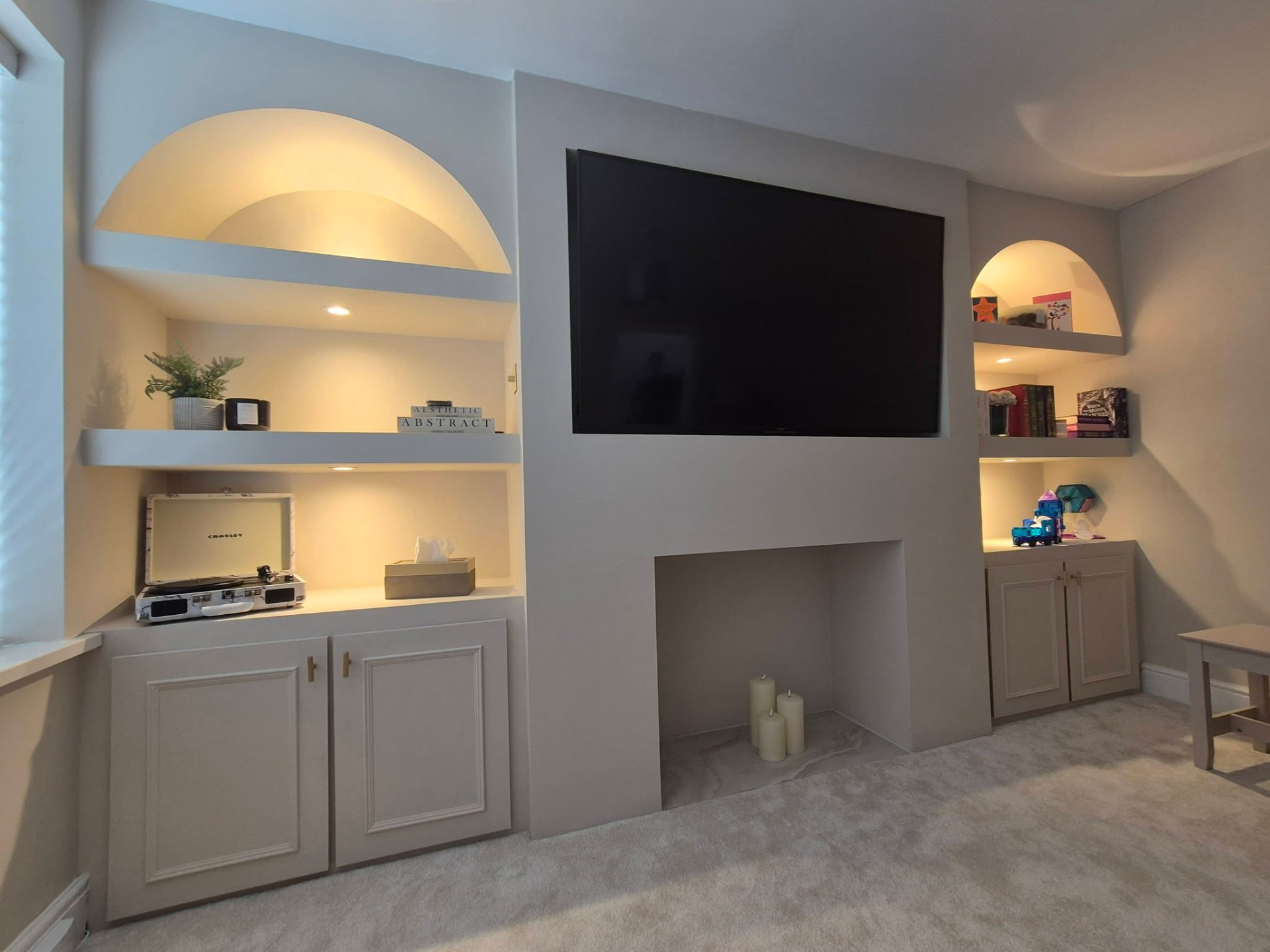 Arch Alcove Walls — bespoke media wall design example