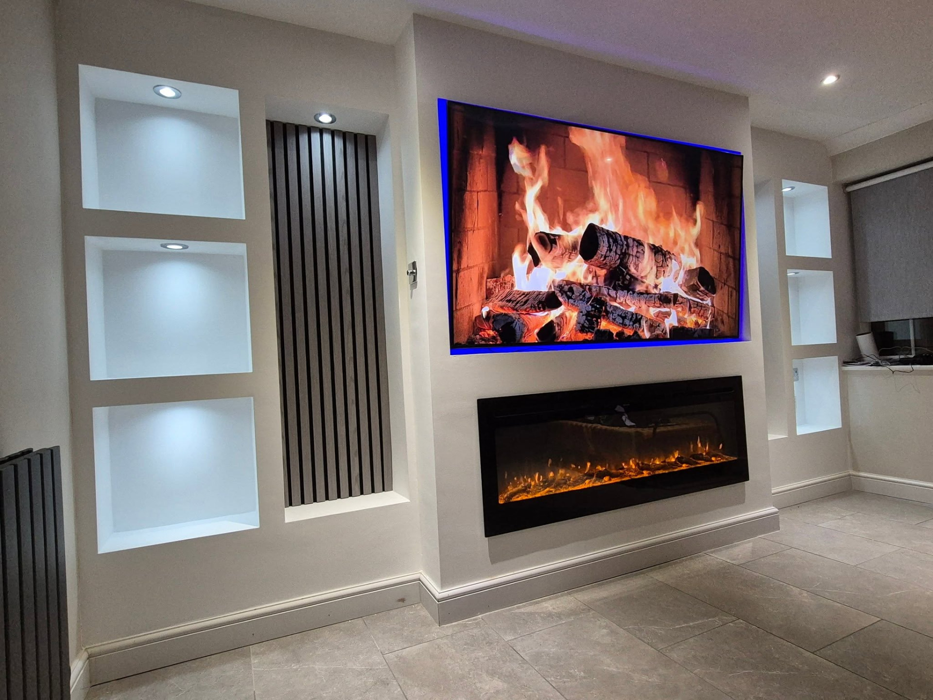 Fireplace Media Walls — bespoke media wall design example